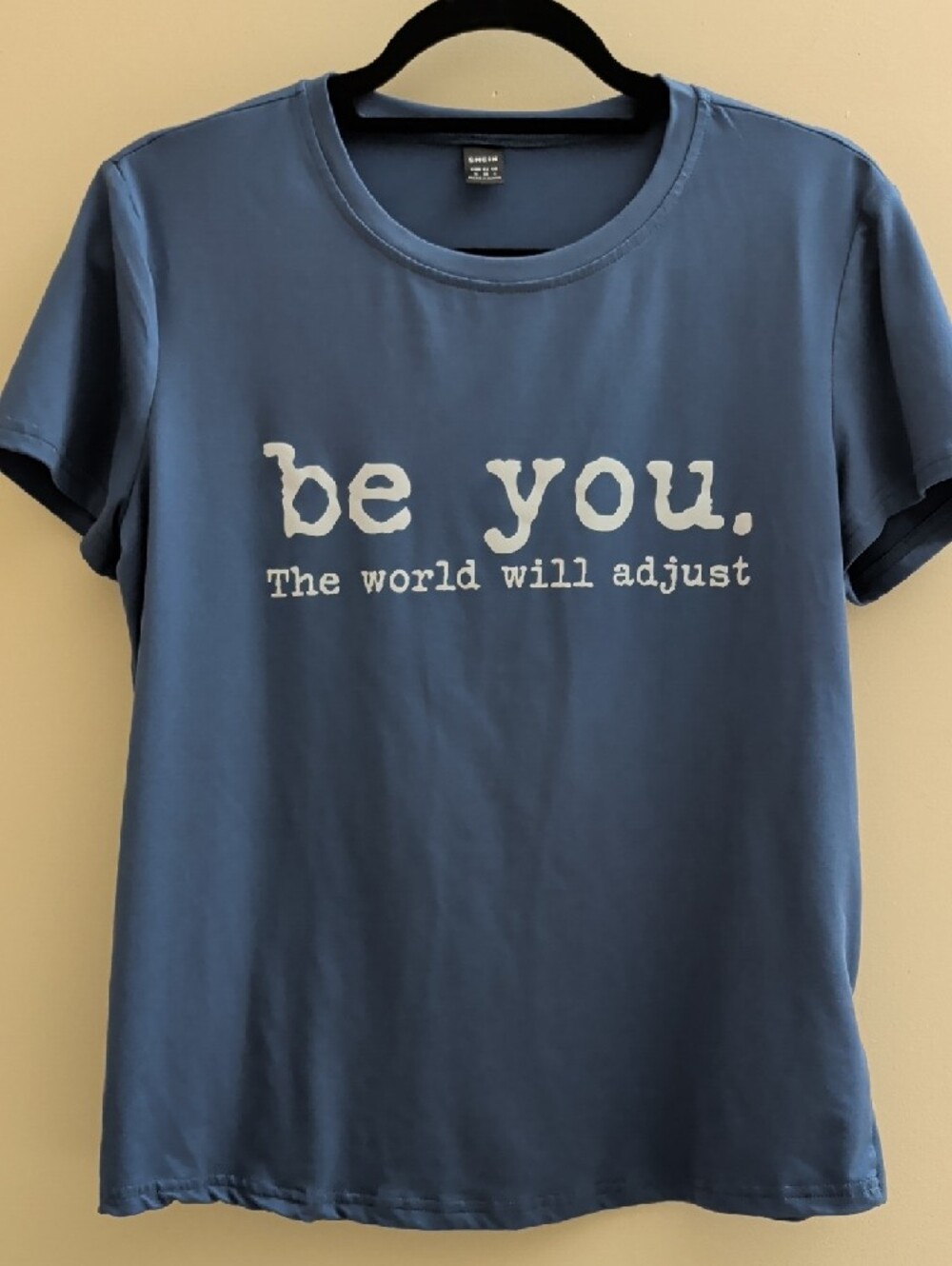 Be You Inspirational Graphic Tee Women’s Medium Navy Blue Casual T-Shirt